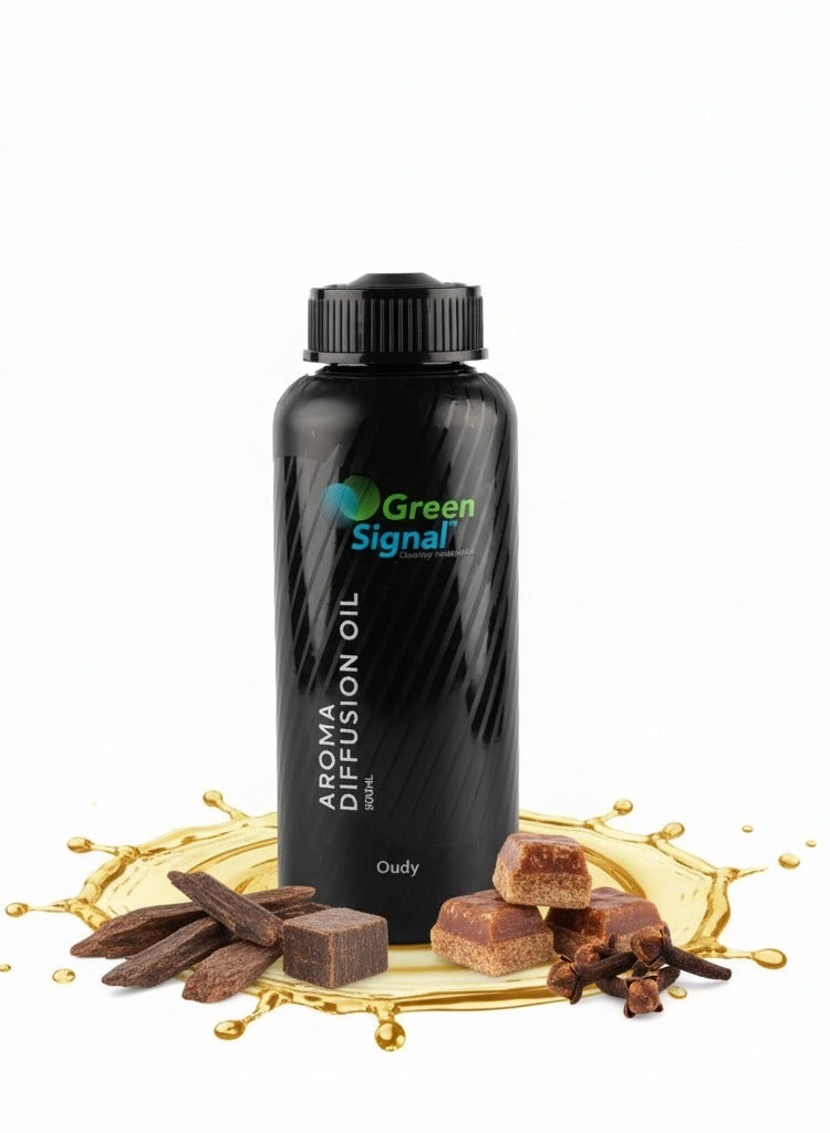 جرين سيجنال زيت عطر عودي 500 مل – زيت عطري مركز لأجهزة الدفيوزر – رائحة عود شرقي فاخر للمنزل والمكتب - Image 2